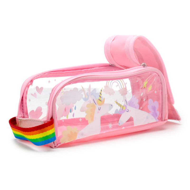 Trousse transparente magique licorne