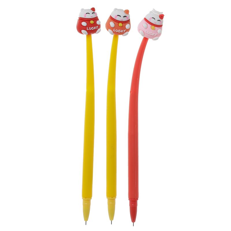 Stylo fineliner Maneki Neko chat porte-bonheur - noir