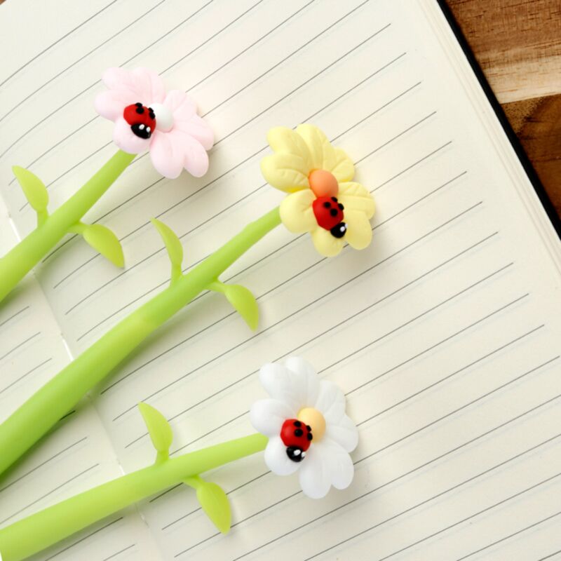 Stylo feutre fin fleur de coccinelle du jardin botanique - Noir