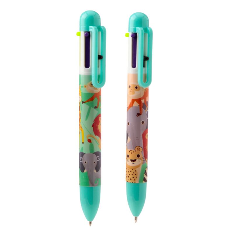 Stylo multicolore Zooniverse (6 couleurs)