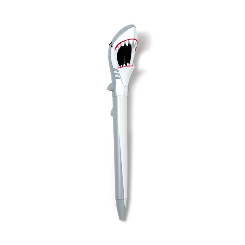 Stylo plastique requin mordant - bleu