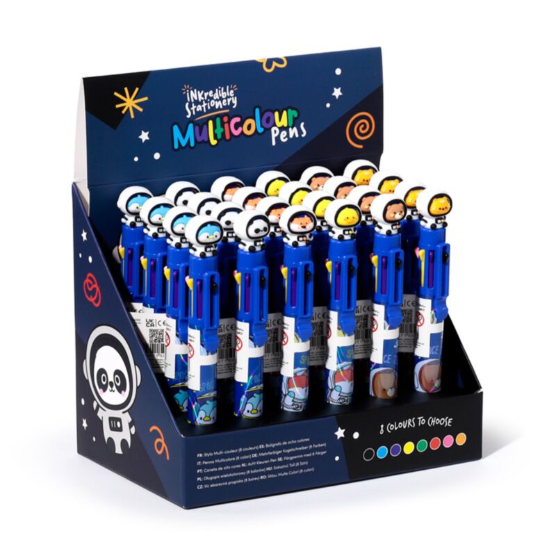 Stylo multicolore Space Team (8 couleurs)