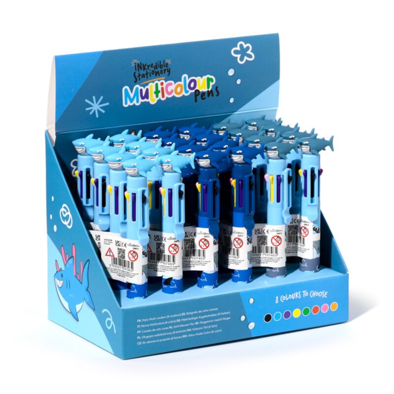 Stylo multicolore requin (8 couleurs)