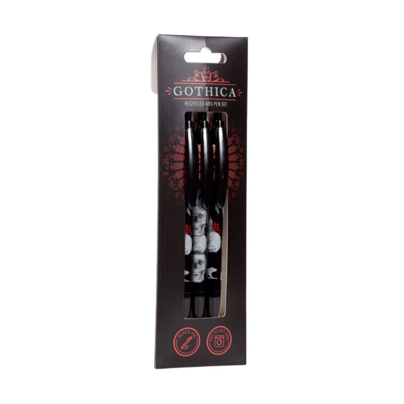 Ensemble de stylos 3 pièces en abs recyclé (rabs) Gothica