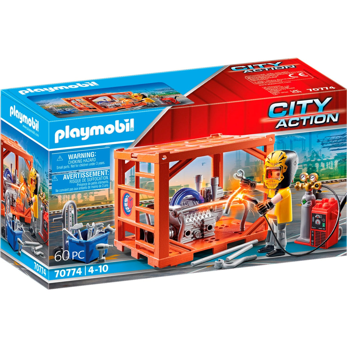 Production de conteneurs d'action de Playmobil City
