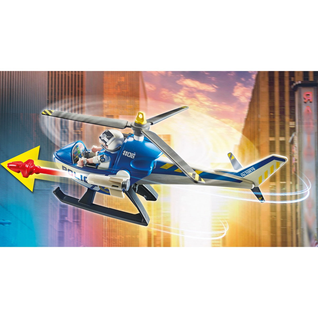 Playmobil Playmobil City Action Police Hélicoptère: poursuite de