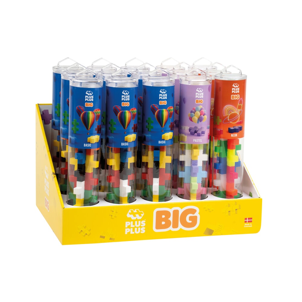 Plus plus plus-plus grand mélange de couleurs classique : présentoir à tubes de 15 pièces (7302)