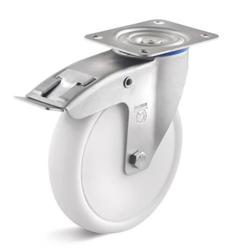 Torwegge roulette pivotante avec frein polypropylène ø125 plastique