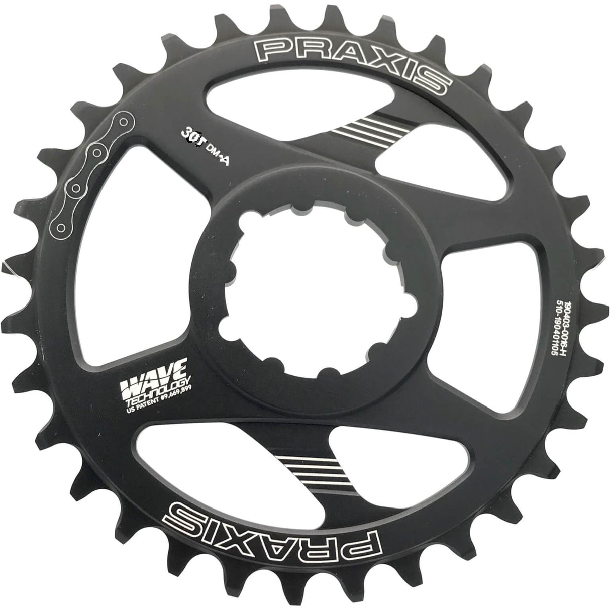 Praxis Chain Top 1x MTB DM-A 30T en acier noir