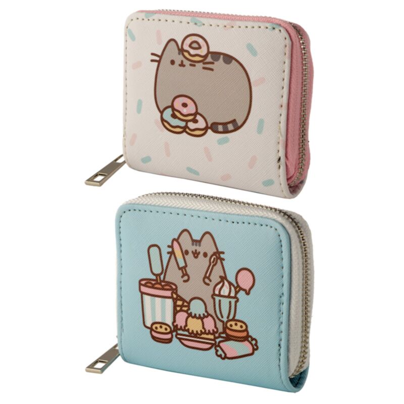 Portefeuille zippé rond chat gourmand Pusheen - petit