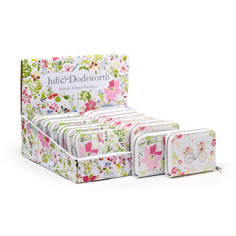Portefeuille zippé rond botanique rose Julie Dodsworth - petit