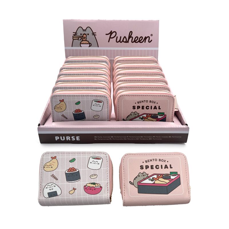 Union pusheen le chat sushi club portefeuille zippé rond petit