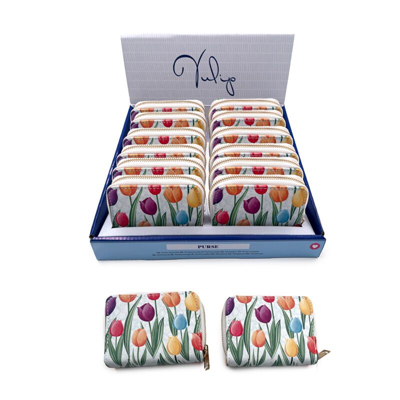 Portefeuille zippé rond Tulip - petit
