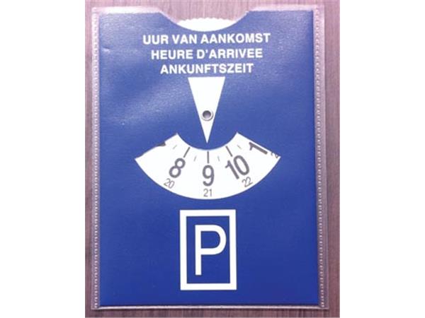 Disque de stationnement dans un étui transparent (bleu)