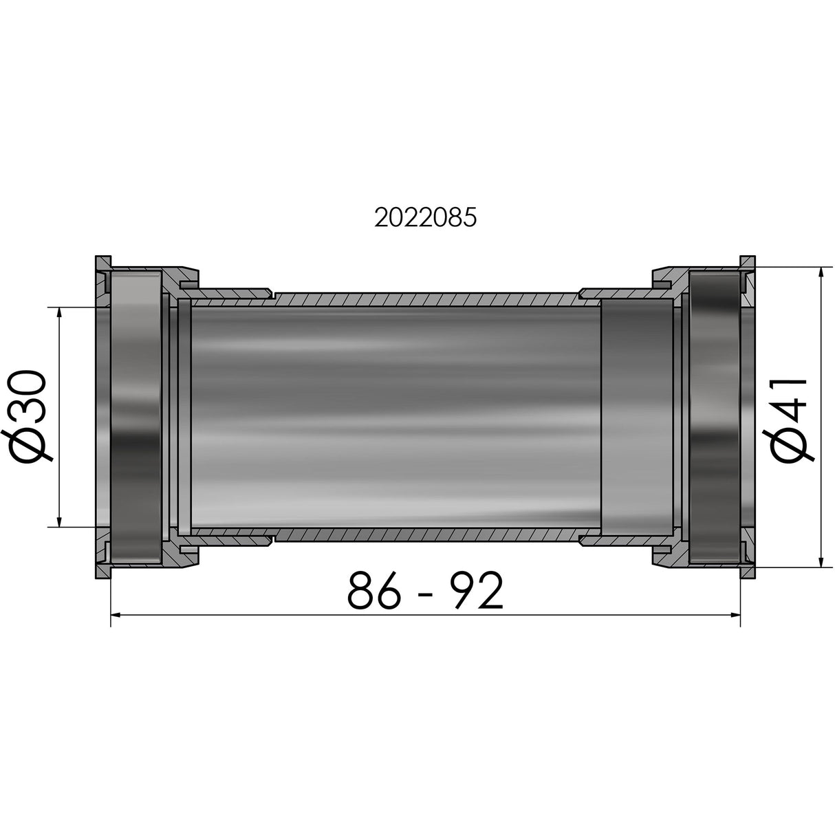 Jeu de supports Elvedes à ajustement serré bot.support à ajustement serré cale bb86-92 de 41 mm.