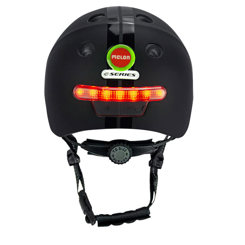 Casque de melon avec l'éclairage E-Series Black Ice M-L