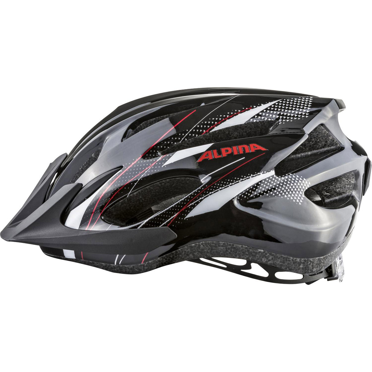 Alpina casque vtt sport vtt17 54-58 noir brillant blanc rouge