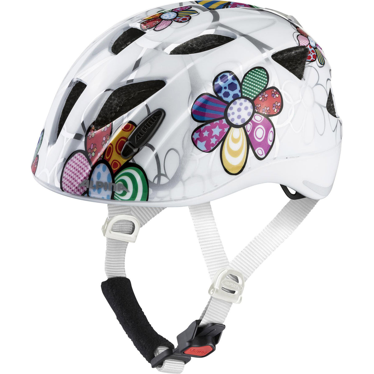 Alpina casque de sport pour enfants ximo flash fleur blanche 45-49 brillant