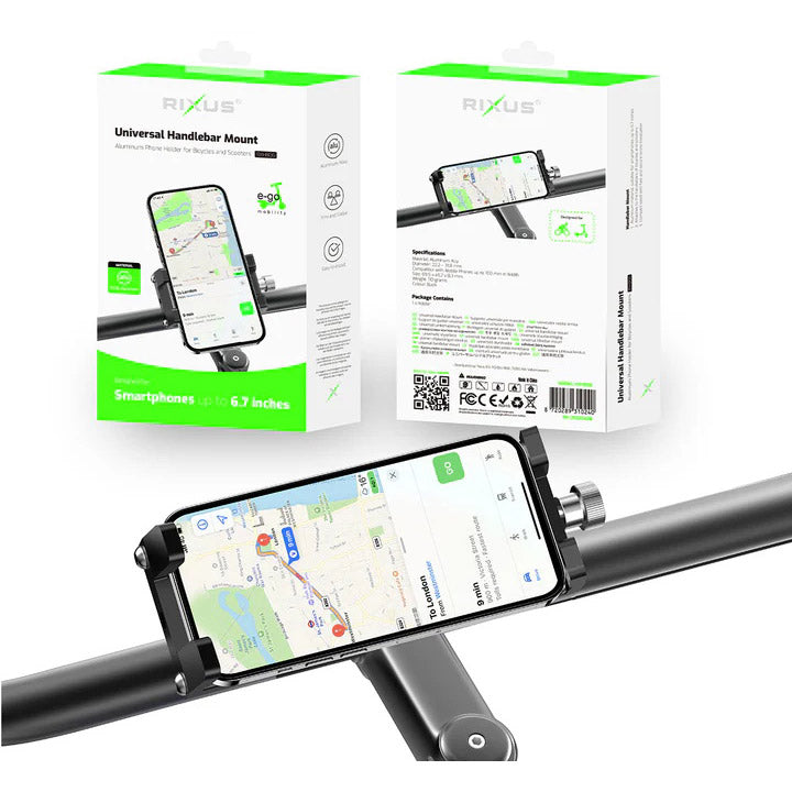 Support de téléphone Rixus pour vêtements de sport olympiques rxhb06 <6,7 aluminium noir
