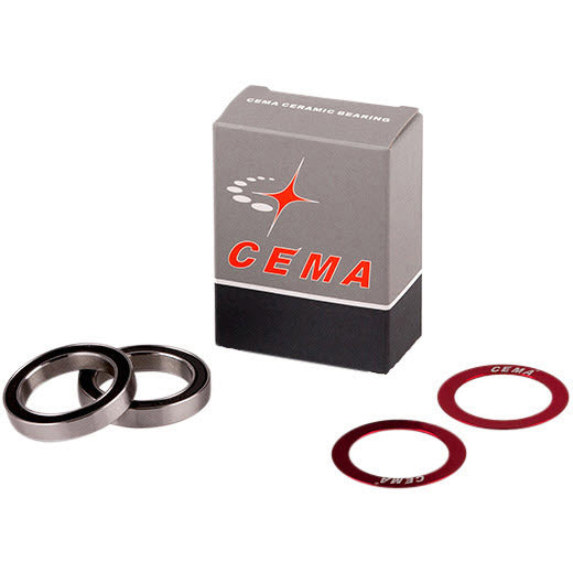 Jeu de roulements à billes Cema pour boîtier de pédalier 30 mm en acier inoxydable rouge