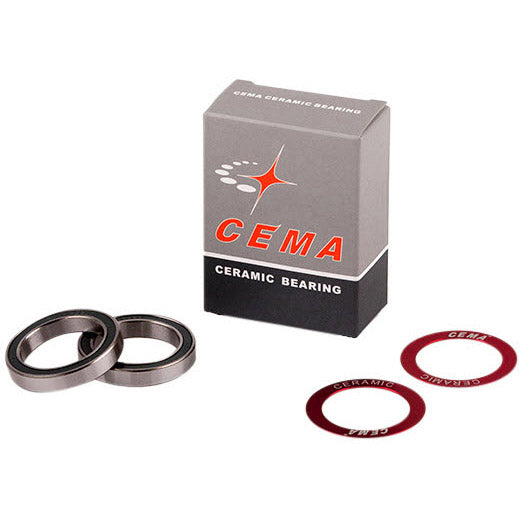 Jeu de roulements à billes Cema pour boîtier de pédalier 30mm en céramique rouge