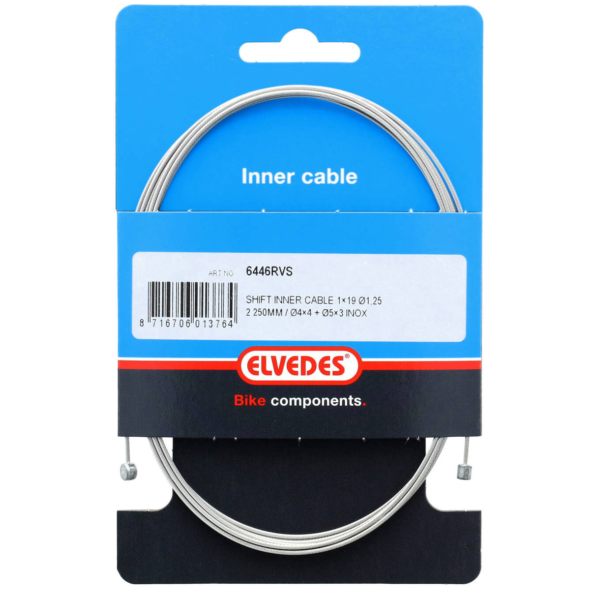 Elvedes Link câble intérieur 2250 mm acier inoxydable �1,25 mm n T-nipple