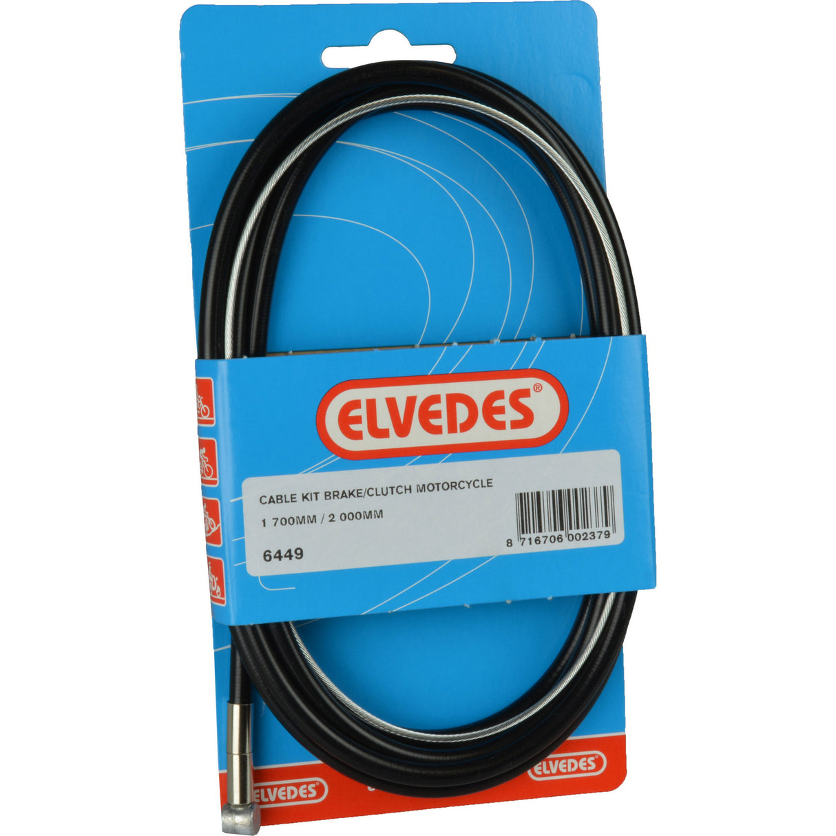 Câble d'embrayage de frein Elvedes complet. 8x8tétine 1.8mm 6449
