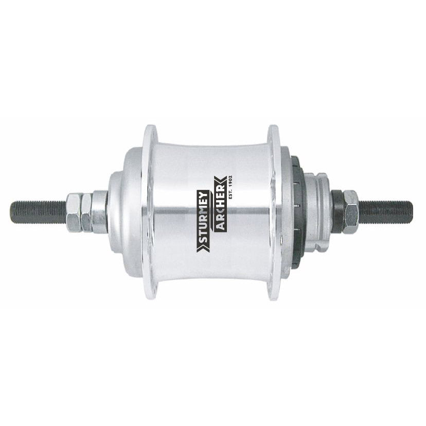 Gear Hub Sturmey Archer S -rf3 3 Vieds Vrijloop - 36 trous - argent