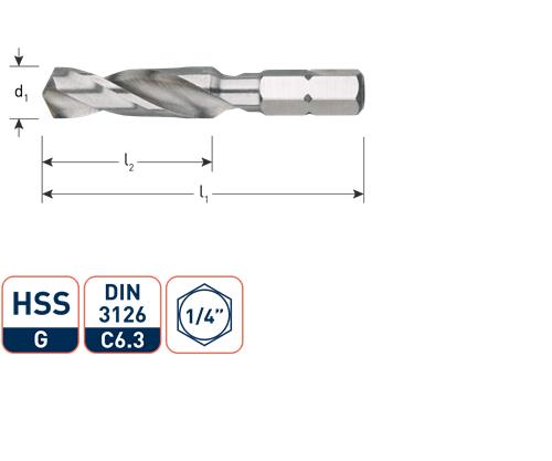Rotec foret hélicoïdal hss 5,5 mm 1 enregistrement 4 bits