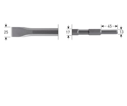 Burin plat Rotec 25x450mm 6k-17mm