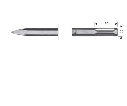 Burin pointu Rotec 360mm 6k-22mm pour Hilti te-s
