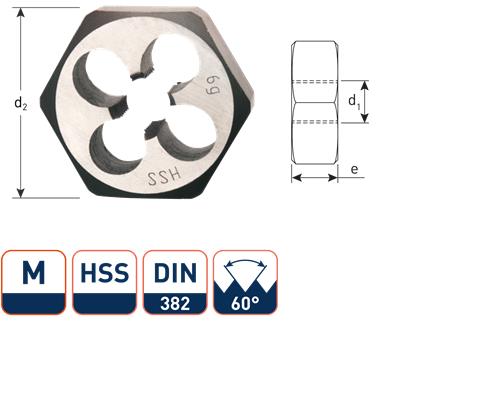 Rotec écrou coupant hexagonal m16 din382 hss