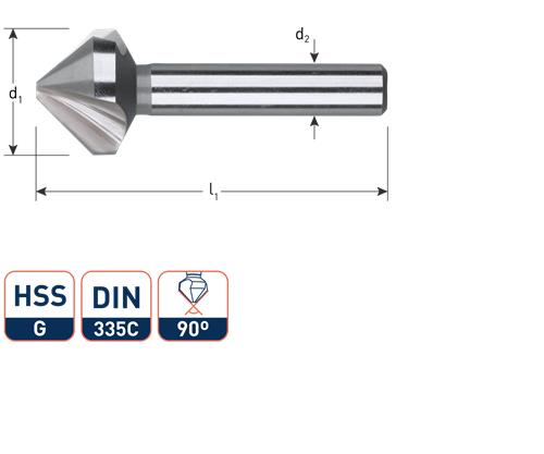 Fraise à fraiser Rotec 90°. 3 couteaux 31,0 mm