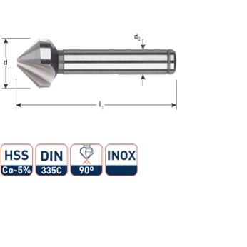 Fraise à fraiser Rotec 90°. acier inoxydable 6,3 mm