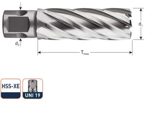 Rotec carottier hss silver-line 46,0mm sl55 Weldon