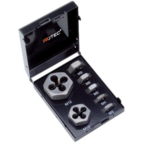 Jeu d'écrous coupants hexagonaux Rotec 7 pièces m3-m12