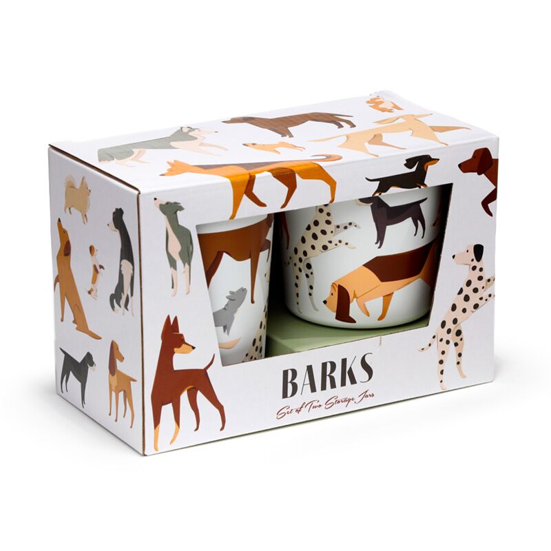 Barks dog lot de 2 pots de conservation en rpet et bambou s m