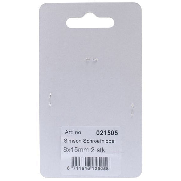 Moids à vis 15 x 8 mm d'argent 2 pièces