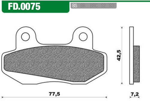 Bloc de frein à disque FD0075 NSR Chine