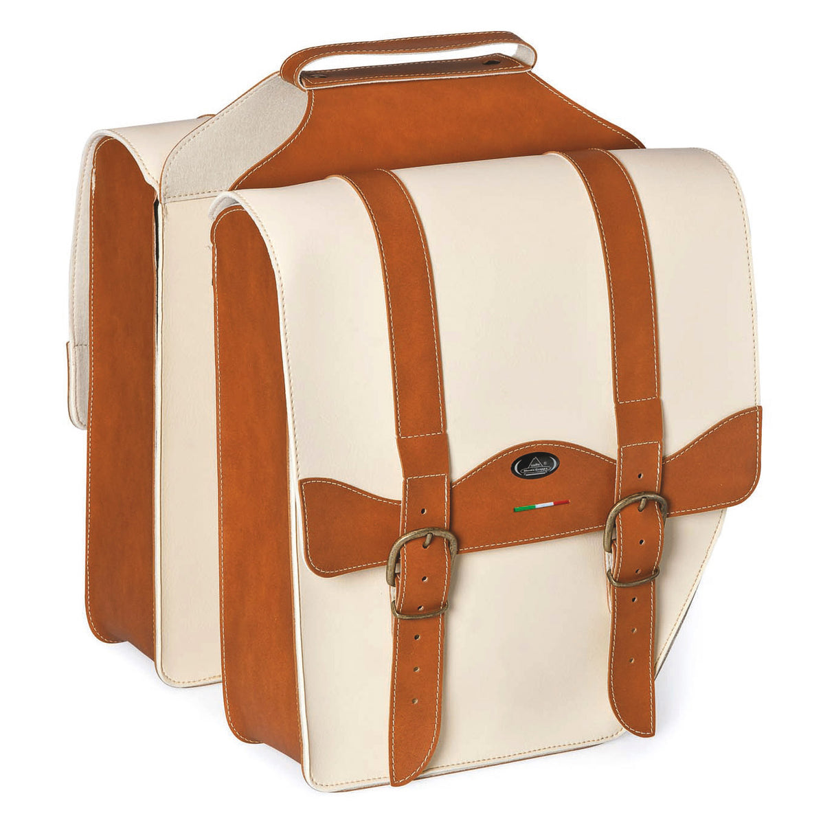 Selle Monte Grappa Monte Grappa Double Bag 17L Cruiser Vintage Cognac Cream