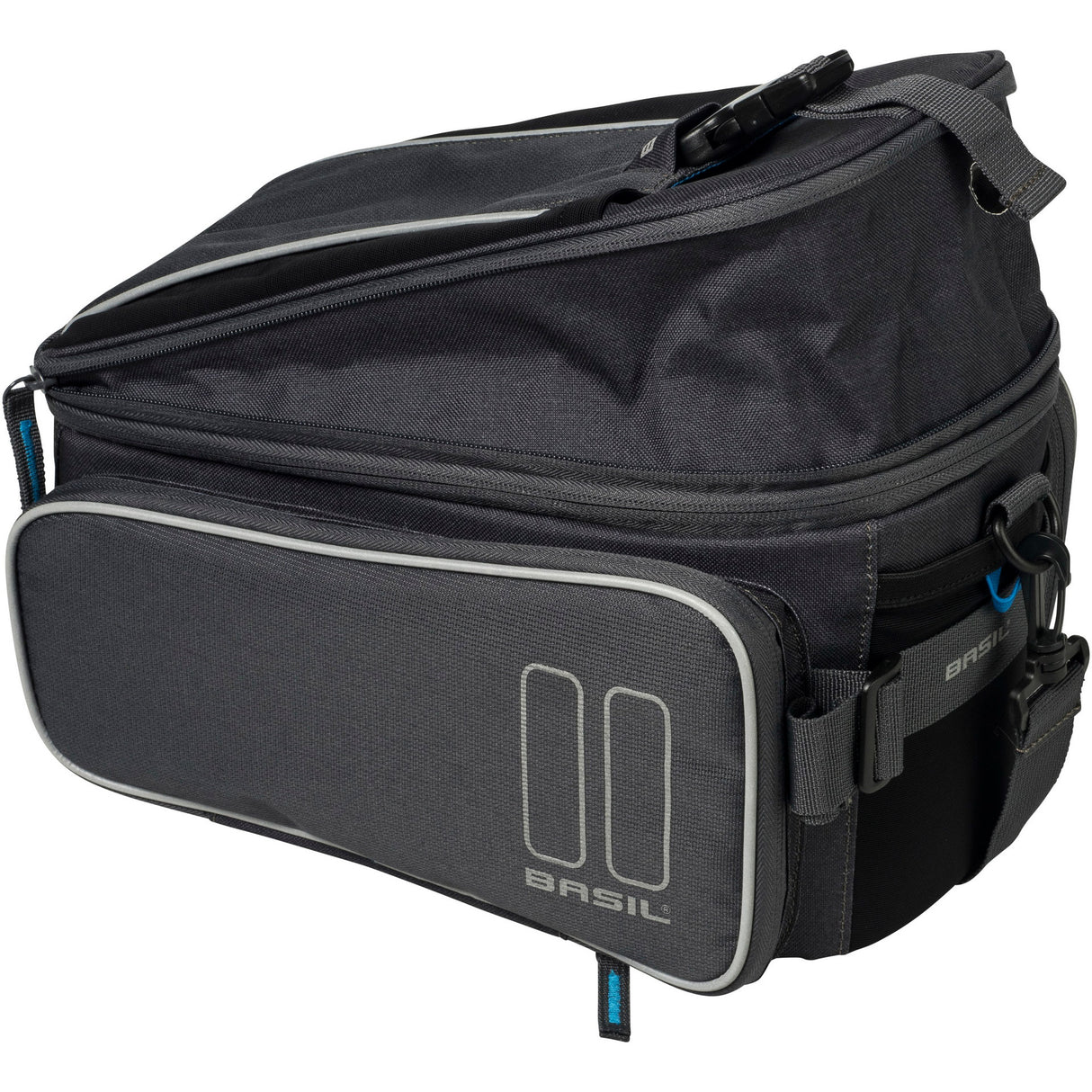 Basil Sport Design Trunkbag-Gray Bicycle Bagagaagragertas, 7-15L, hydrofuge, pour le vélo régulier et le vélo électrique
