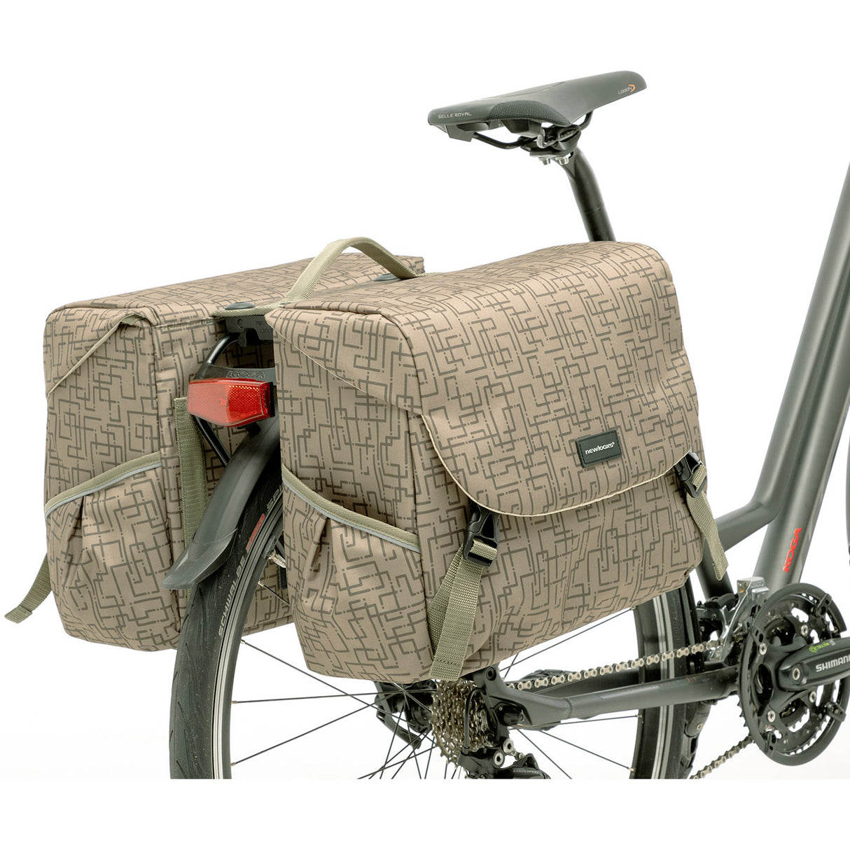 Mondi Joy Double Bicycle Sac - Eau - Polyester-Repellent - Racktime - Ivy Gray