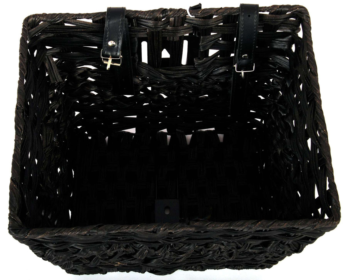 Panier de vélo en osier volumineux - petit - noir