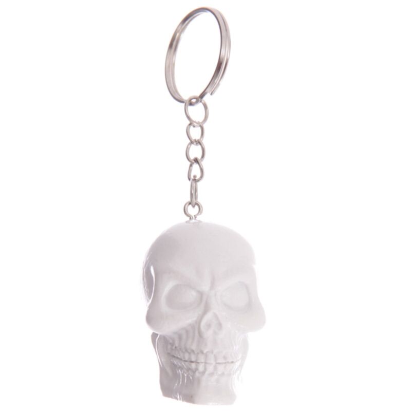 Porte clé tête de mort noir blanc