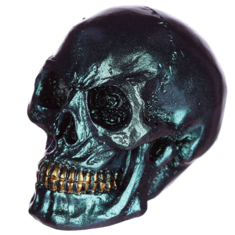 Petit accessoire de maison tête de mort aux couleurs de l'arc-en-ciel