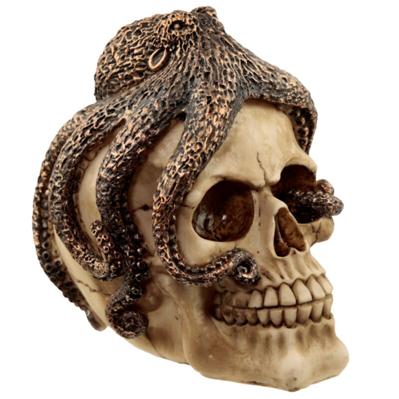 Accessoire de maison crâne de poulpe couleur bronze