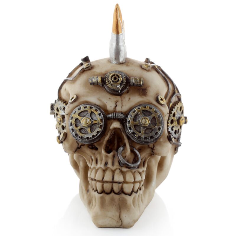 Crâne de style steam punk avec accessoire de maison bullet mohican