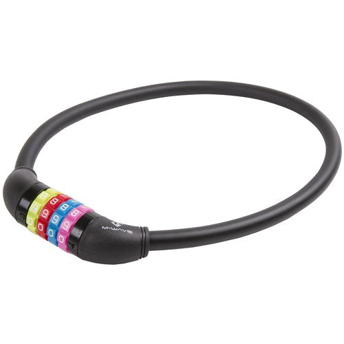 Serrure en laiton numéro m-wave câble antivol silicone noir 65cm12mm