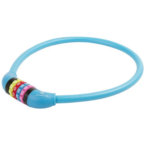 Câble antivol numéro M-wave silicone bleu 65cm12mm
