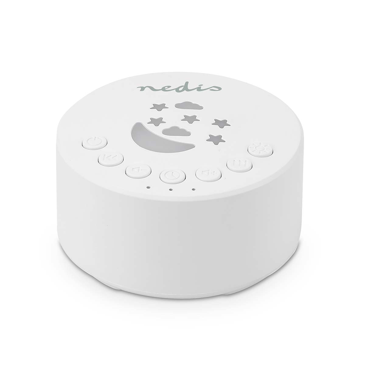 Machine à bruit blanc Nedis | 18 options sonores | 1 w | Autonomie maximale de la batterie : 18 heures | lumière variable | minuterie | blanc - slad200wt